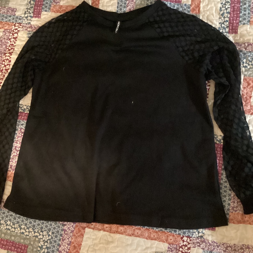 Noracora Goth Lace Shirt Large Black